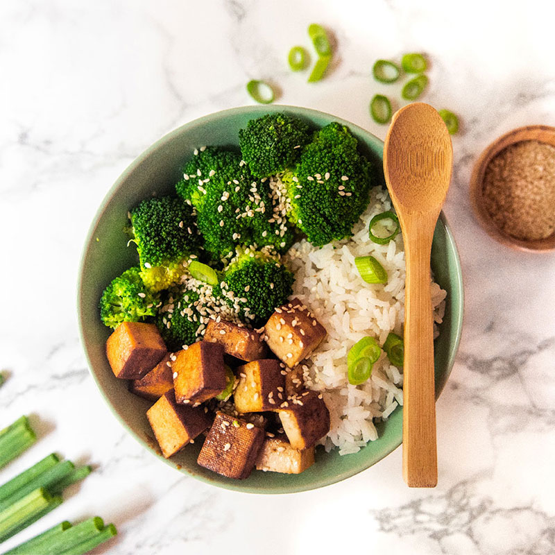 recepten sticky tofu en broccoli met rijst
