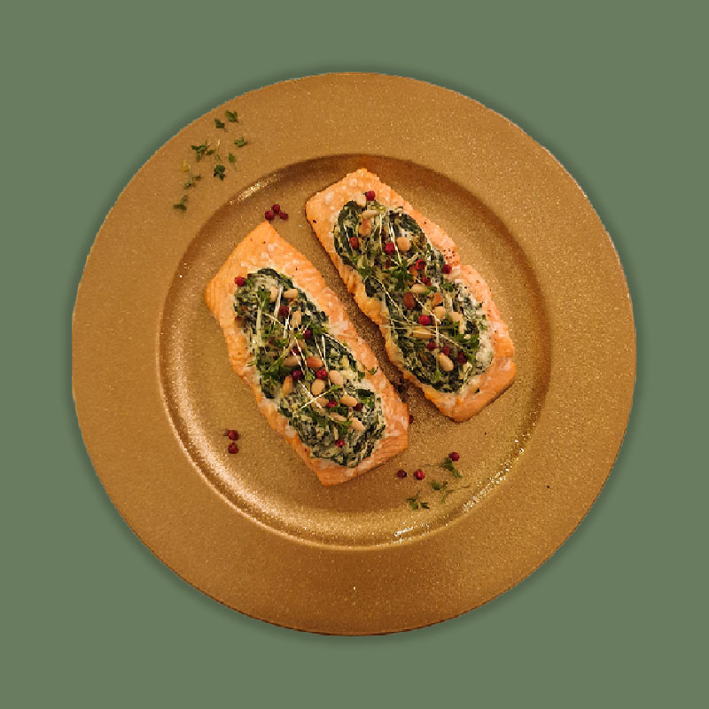 recepten gevulde zalm met spinazie